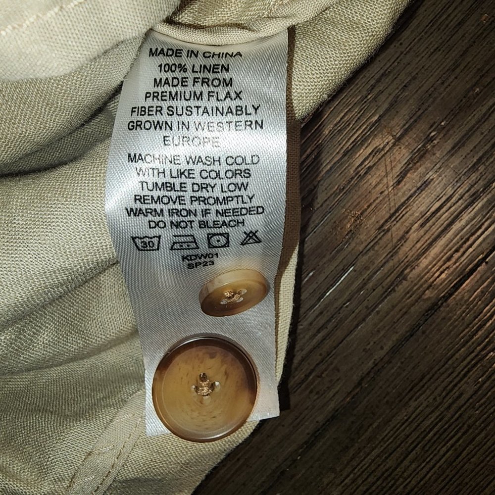 Quince 100% European Linen Blazer NWT Khaki Med - Picture 8 of 9